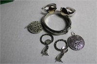 Silver Bracelet and Earrings