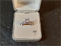 sterling silver engagement set sz 7