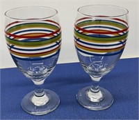 Set of Two Libby Mambo Fiesta Striped Iced Tea