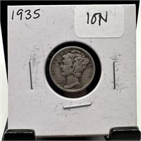 1935 MERCURY SILVER DIME