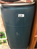 46 Inch Deep Tin Water Barrel With Top Blue And