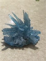 Blue quartz crystal specimen