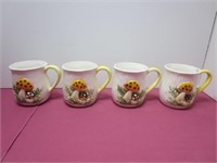 4 VTG 1978 Merry Mushrooms Coffee Cups / Mugs 1