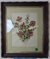 E. Jefferson Signed Water Color Still Life Flower