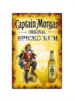 NEW! Captain Morgan Spiced Rum metal tin sign. 8"