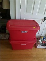2- RED STORAGE CONTAINERS