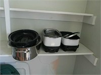Kitchen croc pots and cooking pans