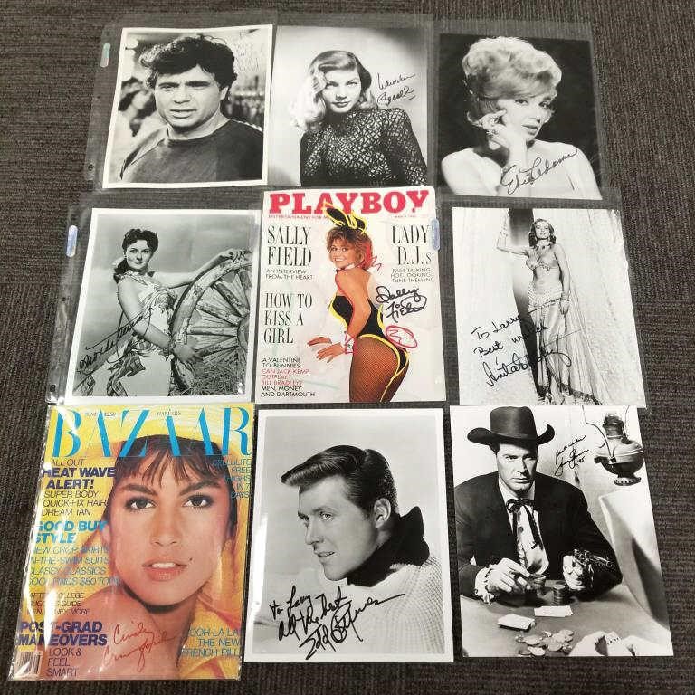 9 signed magazine covers, pages, etc Cindy