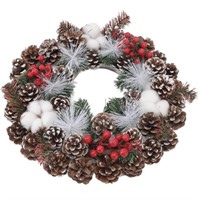 13.7 INCH ARTIFICIAL CHRISTMAS WREATH DECORATED