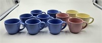 Lot of 11 Colored Espresso/Coffee Cups Small