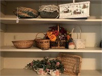 Assorted baskets & Faux florals