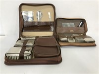 Two vintage leather travel kits