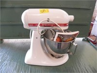 KITCHENAID MIXER, WITH BOOK AND EXTRAS