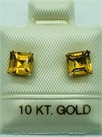 10K Yellow Gold Citrine Earrings