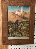 Vintage Cowboy Lithograph The Antelope Hunter