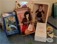 4 Dolls. Victorian Lady Barbie, Precious Moments,