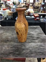 Hand carved wooden vase