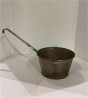 Vintage aluminum pot with ladle handle marked US