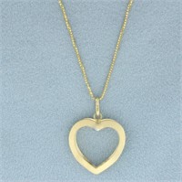 Modern Heart Necklace in 14k Yellow Gold