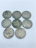 (8) LIBERTY HEAD NICKELS INCLUDING: 1897, 1899,
