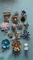 BROOCHES, MANY FLORAL