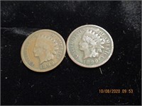2 Indian Head Pennies-1899
