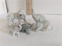 Vintage Elephant Lion Figurines