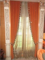 orange curtain 6 panels