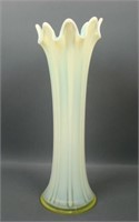 N'Wood Vaseline Opal Thin Rib Mid Size Vase