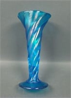 N'Wood Blue Stretch Glass # 727 Twisted Swirl Vase