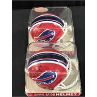 Two Travis Henry Signed Bills Mini Helmets