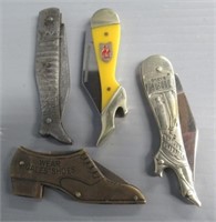 (4) Boot advertising pocket knives that includes