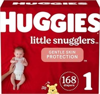 168-Pk Huggies Little Snugglers Baby Diapers, Size