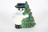 Vintage Ceramic Snowman w/ Christmas Tree