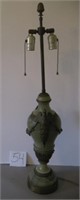 Antique Marble Table Lamp with Two Bronze Eagles