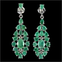 Natural Colombian Emerald Earrings