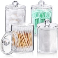 Qtip Holder Dispenser-Clear, Pack of 4