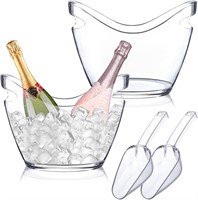 2 Pcs 4L Ice Bucket & Scoops for Parties