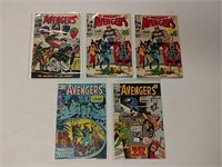 5 The Avengers comics. Including: 60, 68 (x2),
