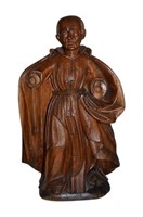 Large Spanish Colonial Carved Wood Santos Figure