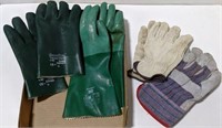 Leather Work Gloves & Rubber Gloves