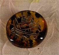 Imitation Tortoise Glass Button