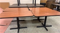 4 wooden tables with metal base 48 inches x 28