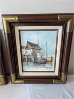 Litho Framed -  Pier Scene by La Bern - Signed