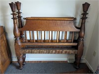 Late 1800s Tiger Maple Full-Sized Bed