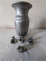 1994 Royal Selangor Pewter Figures & Pewter Vase