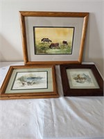 Marjorie Clearwater - 2 Watercolors & 1  Litho
