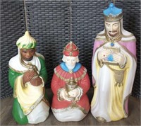 3 Vintage Blowmold Wisemen 35” Work