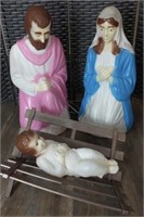 Vintage Blowmold Joseph, Mary & Baby Jesus 27”
