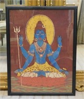 Hand Painted Batik of Hindu Deity Shiva.